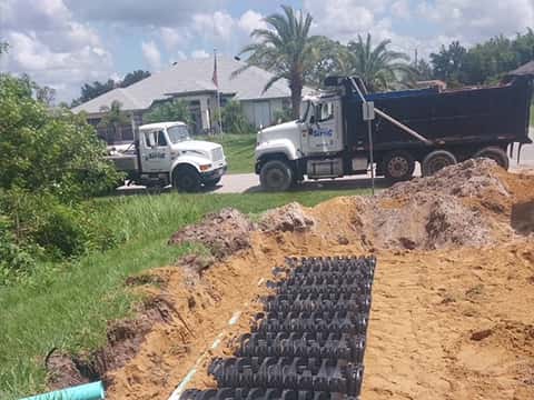 Drainfield installation in North Port FL.